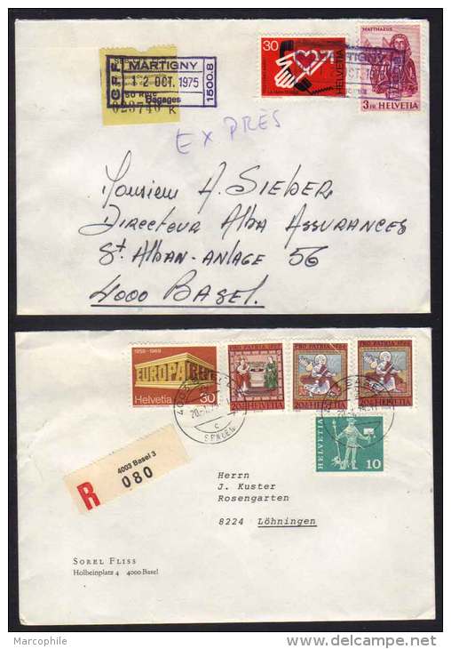 SUISSE / 1971-1975 - 10 LETTRES RECOMMANDEES / 5 IMAGES  (ref 4873) - Briefe U. Dokumente