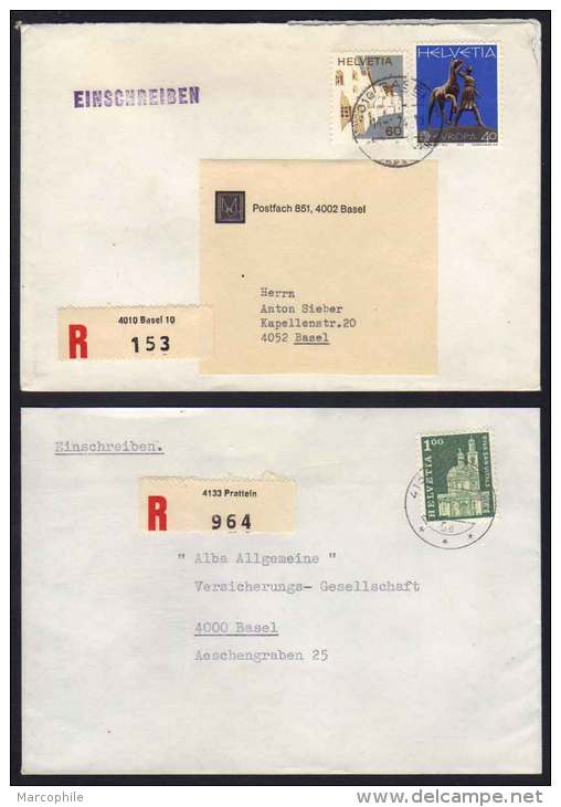 SUISSE / 1971-1975 - 10 LETTRES RECOMMANDEES / 5 IMAGES  (ref 4873) - Brieven En Documenten