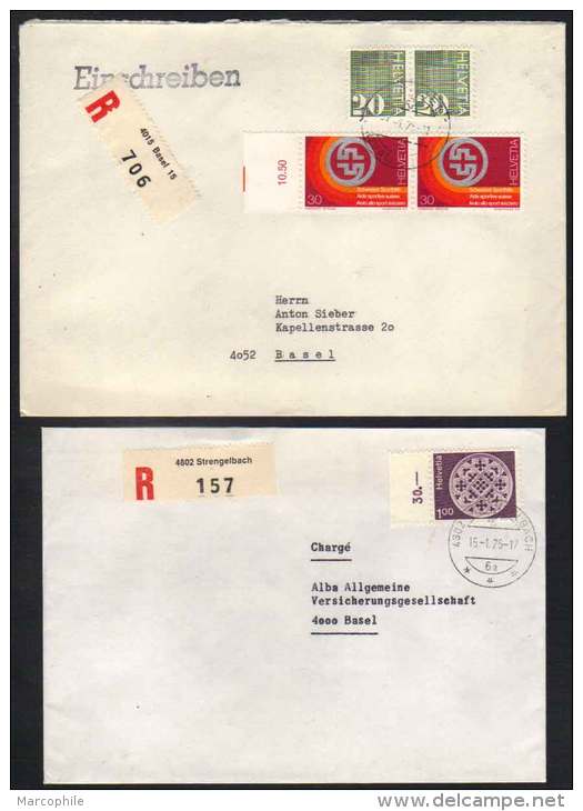 SUISSE / 1971-1975 - 10 LETTRES RECOMMANDEES / 5 IMAGES  (ref 4873) - Covers & Documents