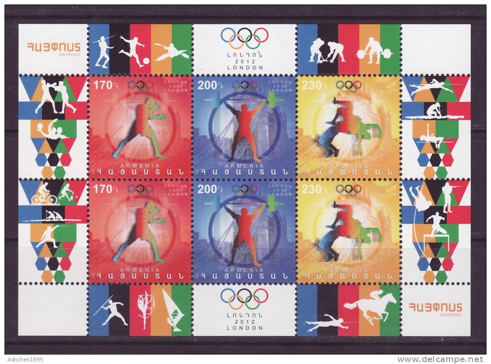 Armenia 2012, Olympic Games LONDON 2012, Sheet  - MNH ** - Verano 2012: Londres