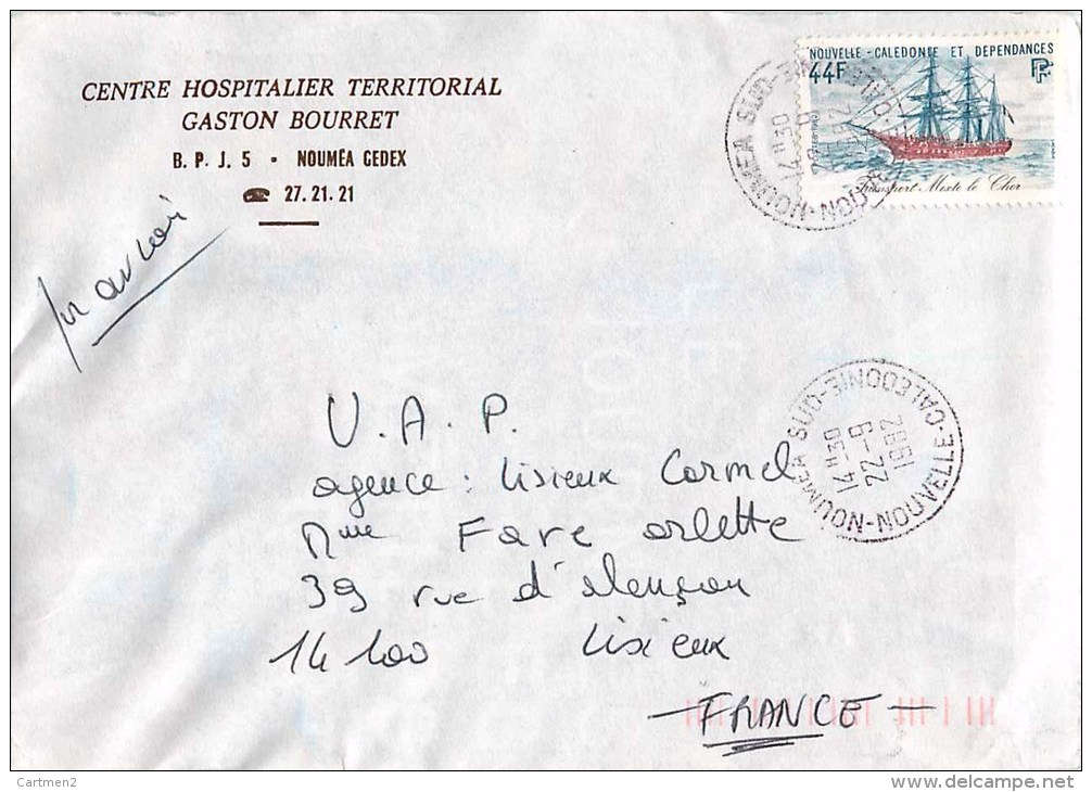 LETTRE NOUMEA CENTRE HOSPITALIER TERRITORIAL GASTON BOURRET NOUVELLE-CALEDONIE 1982 - Used Stamps