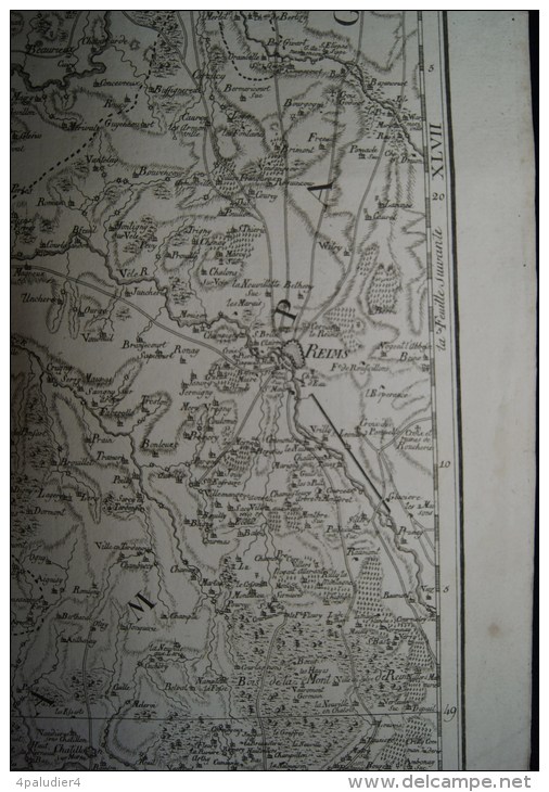 Carte Topographique D'Allemagne JAEGER XVIIIe Francfort Sur Le Meyn Champagne Picardie Soissons Aisne Oise Senlis Somme - Topographische Karten