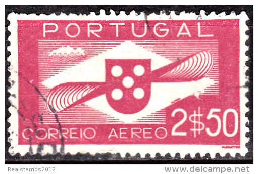 PORTUGAL-(CORREIO AÉREO) - 1936-1941,   Hélice.  2$50   (o)   MUNDIFIL  Nº 3 - Oblitérés