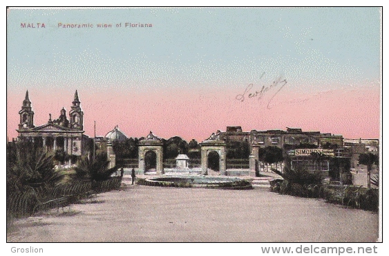 MALTA PANORAMIC WIEW OF FLORIANA  1916 - Malte