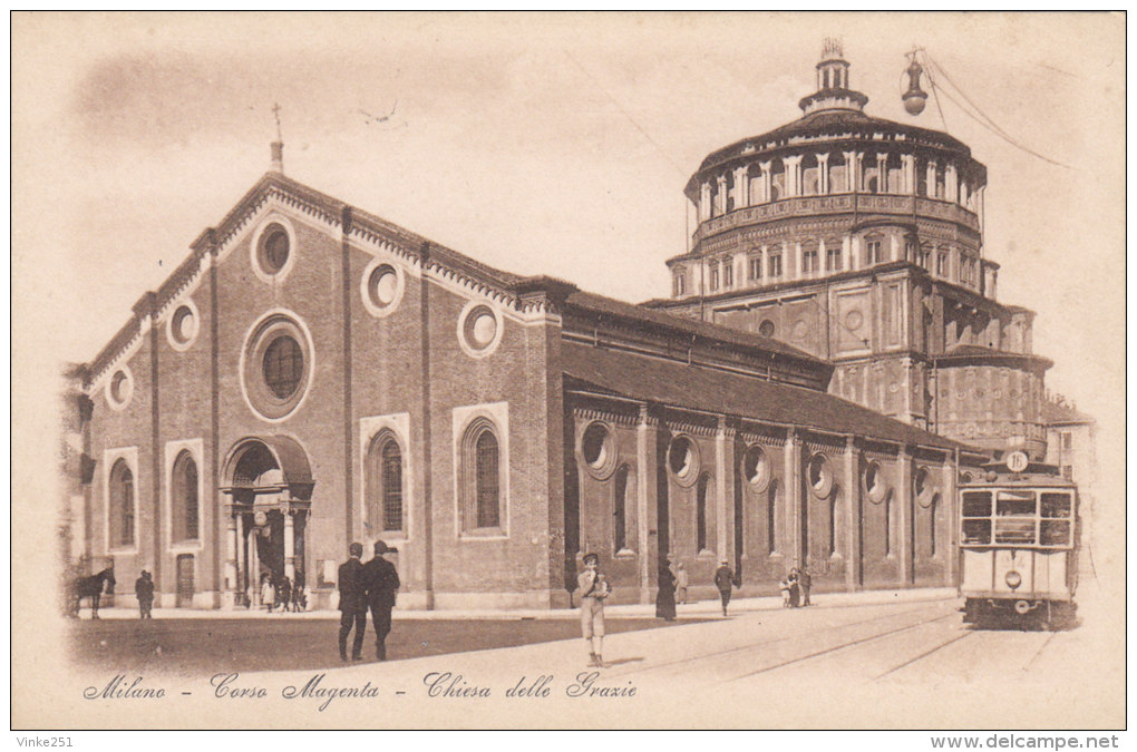 MILANO - CORSO MAGENTA - CHIESA DELLE GRAZIE - TRAM - Milano