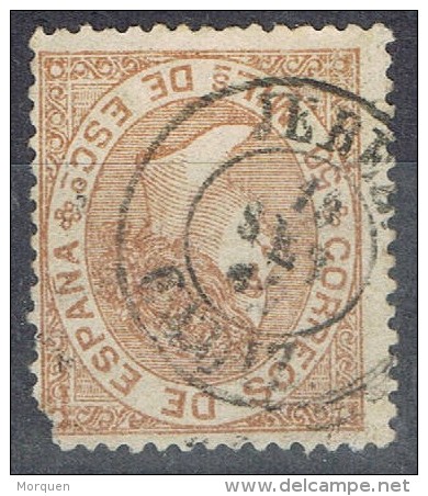 Sello 50 Mils Isabel II 1867, Fechador JEREZ (Cadiz), Num 96 º - Usados