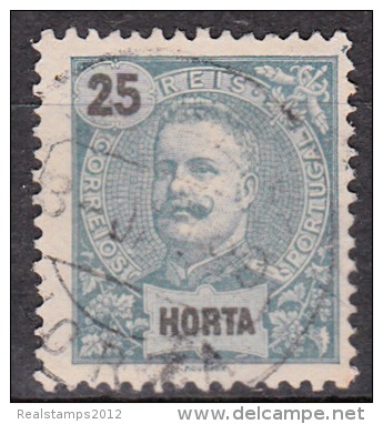 HORTA (Açores) - 1897,  D. Carlos I.   25 R.    D. 11 3/4 X 12  (o)  MUNDIFIL   Nº 18 - Horta
