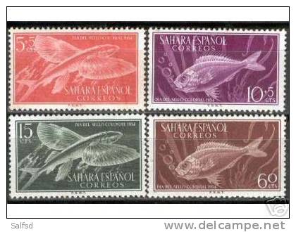 Spain Sahara Edifil # 116/119 ** MNH Set Peces / Fish - Sahara Espagnol