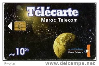 @+ Maroc - Planetes 10Dh - Puce SIE35 - Date 03/04 Serie 8001 - Marokko
