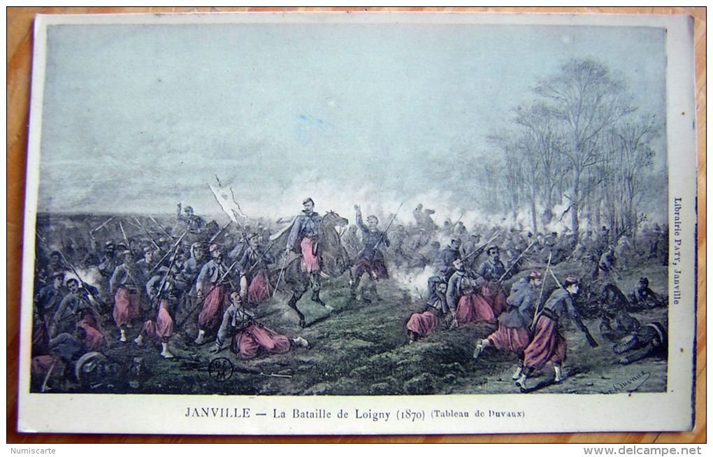 Cpa JANVILLE 28 La Bataille De Loigny 1870 - Tableau De Duvaux - Andere & Zonder Classificatie