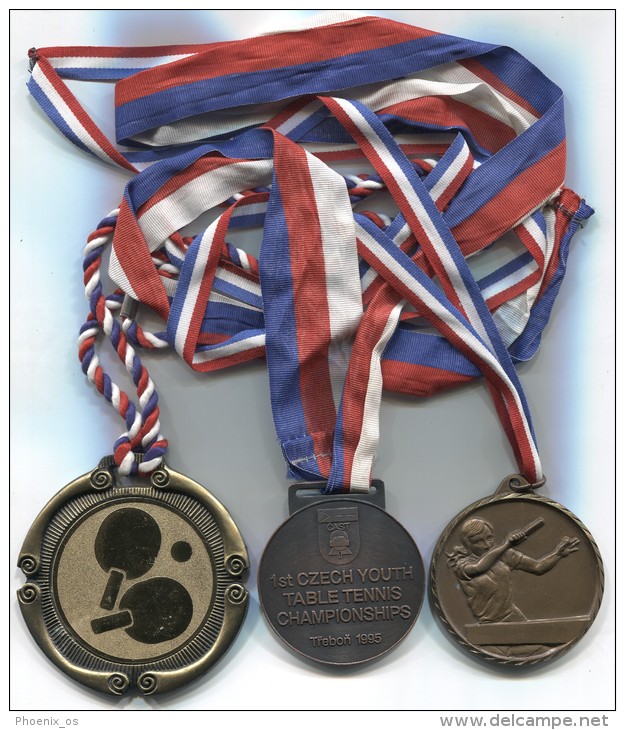 Table Tennis - Medal , 3 Pieces, Diameter 70,  50 Mm - Tenis De Mesa