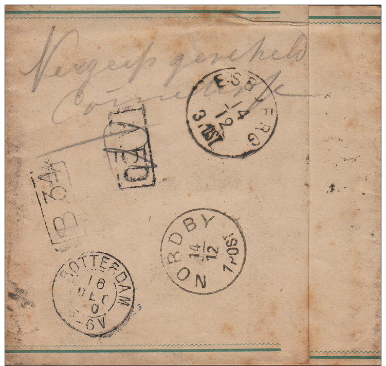 Denmark; Wrapper To Netherlands W. More Due Markings And Dutch Due Stamp - Entiers Postaux