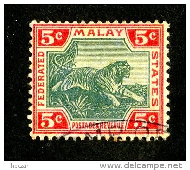 773x)  Fed.States Malay 1922- SG # 39e  Used  Catalogue £ 8.50 - Federated Malay States