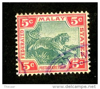 774x)  Fed.States Malay 1922- SG # 39e  Used  Catalogue £ 8.50 - Federated Malay States