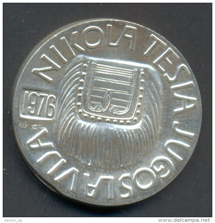 TESLA, 1856-1976, 120 ANNIVERSARY OF THE BIRTH OF THE GREAT GENIUS, SILVER MEDAL - Other & Unclassified