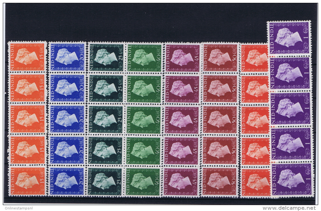 Netherlands Indies : 1948 NVPH 337-344 MNH/** In Strips Of 5 - Nederlands-Indië