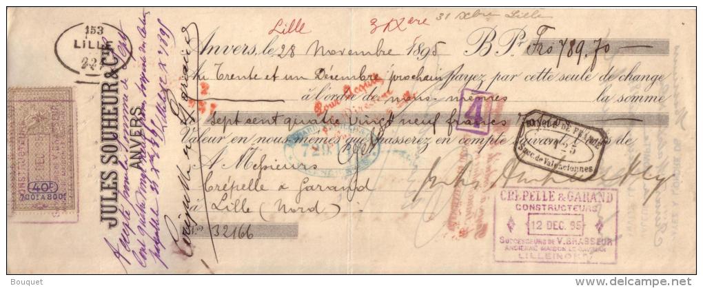 BELGIQUE - ANVERS - ANTWERPEN - JULES SOUHEUR & CIE - 1895 - Lettres De Change