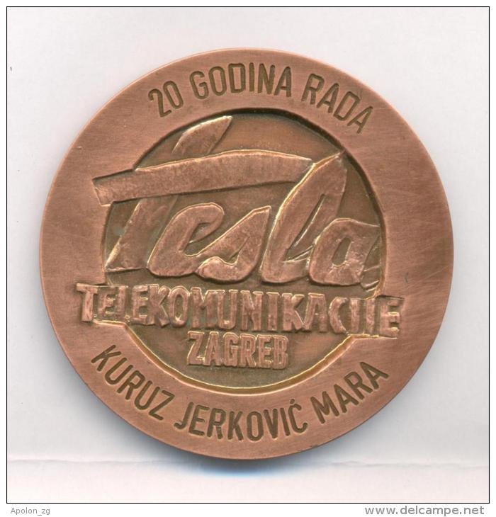 NIKOLA TESLA , Massive Signed Medal In Original Box, 82mm,20 Years Of Labour - Ohne Zuordnung
