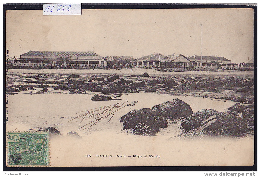 Tonkin - Doson - Plage Et Hôtels - Timbre Indochine Française 1906 (12´652) - Vietnam