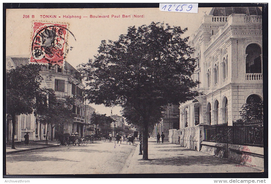 Tonkin - Haïphong - Boulevard Paul Bert (Nord) - Timbre Indochine Française 1912 (12´659) - Viêt-Nam