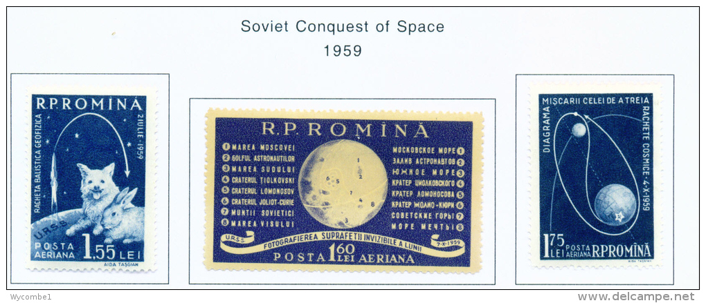 ROMANIA - 1959 Air Soviet Space Achievements Mounted Mint - Neufs