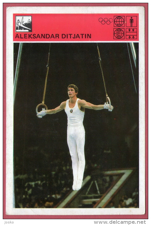 ALEXANDER DITYATIN (Russia) Gymnastics - Yugoslavia Old Card Svijet Sporta Gymnastique Gym Gymnastik Gimnasia Ginnastica - Gymnastiek