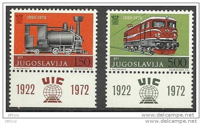 TRAINS, 1972., Yugoslavia, Stamps - Trains
