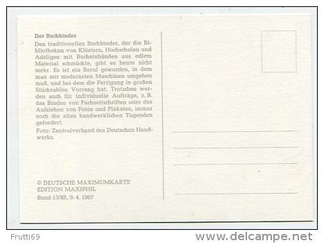 GERMANY - AK 170122 MC - PC + Stamp -  MaxiPhil 13/87 Der Buchbinder - Other & Unclassified
