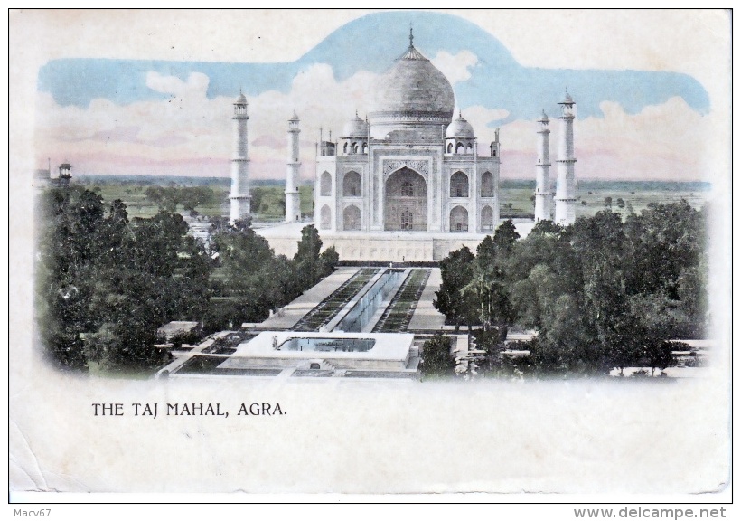 India   POSTAL HISTORY CARD  TO LONDON  SEA POST TAJ MAHAL - 1902-11 King Edward VII