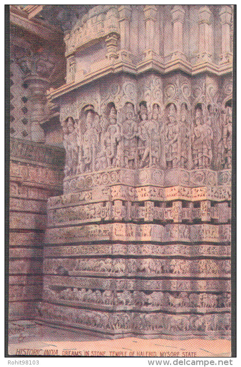 Raphael Tuck Postcard ,Historic India Series II  Oilette # 8972  "Dreams In Stone, Temple Of Halebid, Mysore" Lot # T40 - India