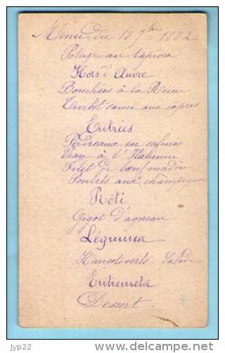 Menu Chromo Enfants 2 Fillettes Panier Fleurs - Du 18-?-1882 - Menus