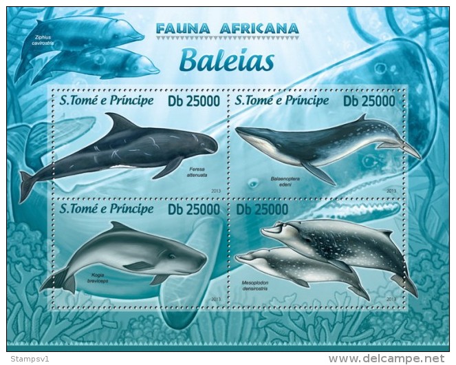 S. Tome&Principe. 2013 Whales. (202a) - Baleines