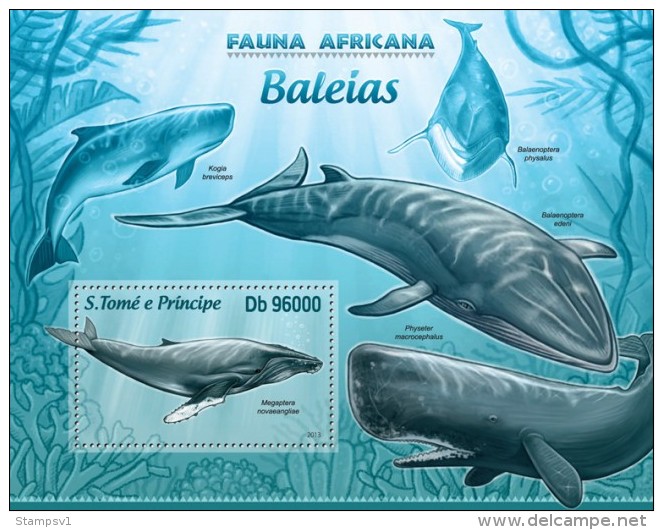 S. Tome&Principe. 2013 Whales. (202b) - Baleines