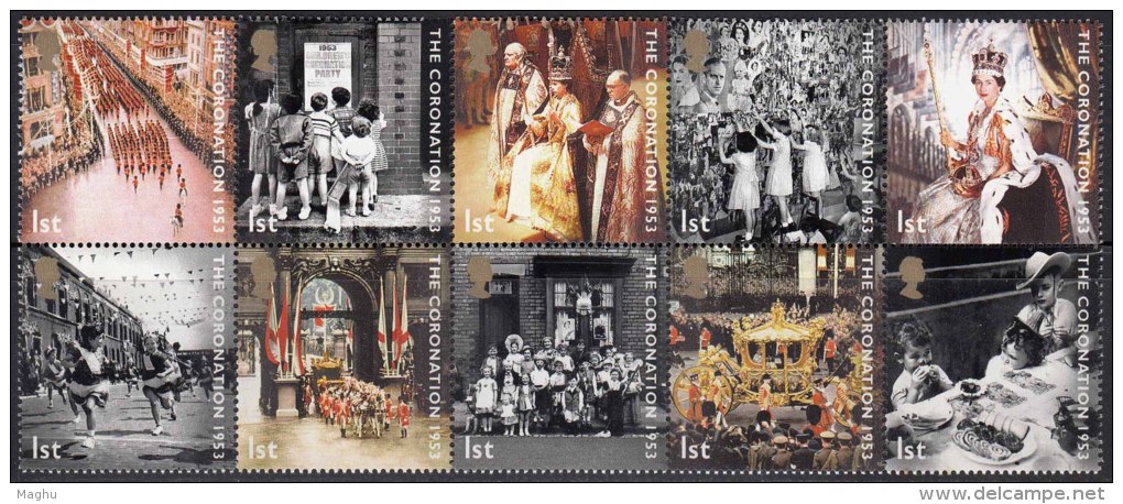 2003 Coronation, Se-tenent Block Of 10, Royal Celeberation, Mineral, Party Food, - Neufs