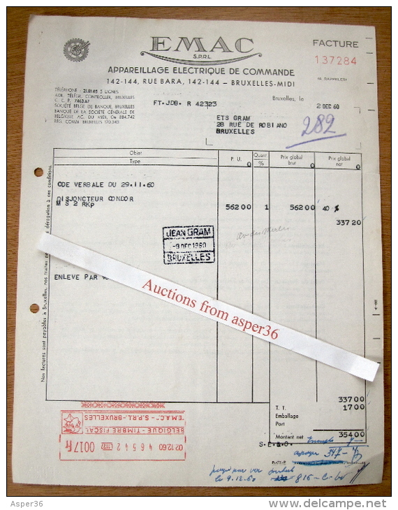 Appareillage Electrique "EMAC" Rue Bara, Bruxelles 1960 - 1950 - ...
