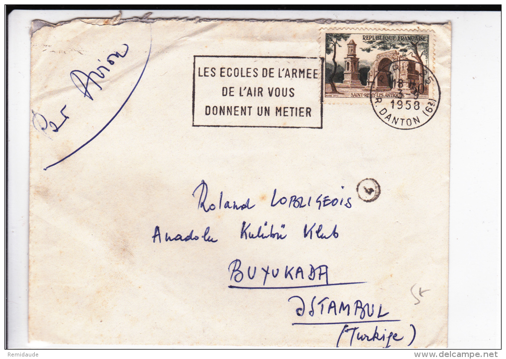 1958 - ENVELOPPE Par AVION De PARIS Pour BUYUKADA ISTAMBUL (TURQUIE) - 1921-1960: Période Moderne