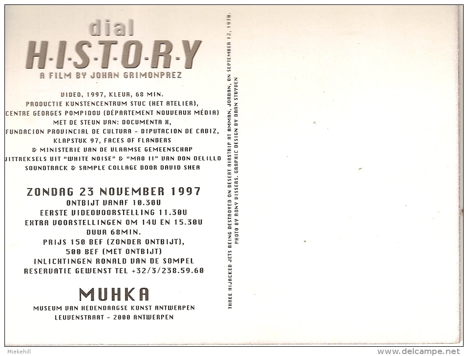 ANTWERPEN-MUHKA-DIAL HISTORY A FILM BY JOHAN GRIMONPREZ-TERRORISME-DETOURNEMENT D'AVION--CINEMA DOCUMENTAIRE - Accidentes