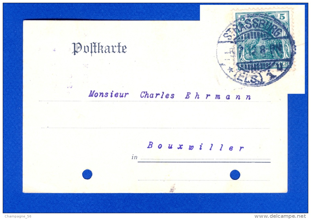 STRASSBURG / ELS   05 /  7 /  1912 DESTINATION BOUXWILLER PERFORER - Strasburg