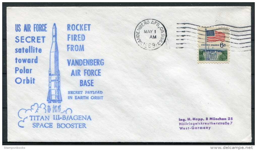 1969 USA Vandenberg TITAN Space Rocket Cover - United States