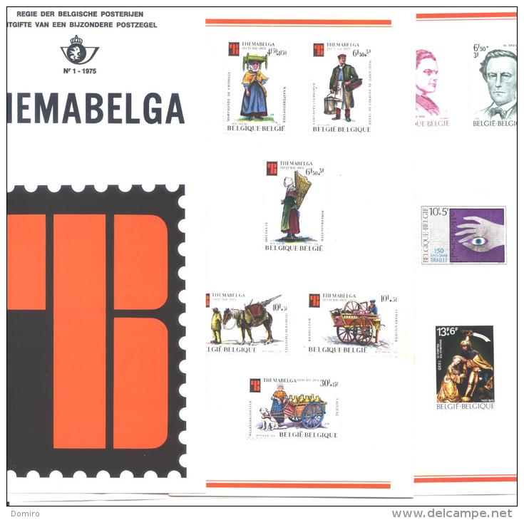 1975 -  Timbres Collés Sur Les Feuillets De La Poste (complet)  (NL) - Full Years