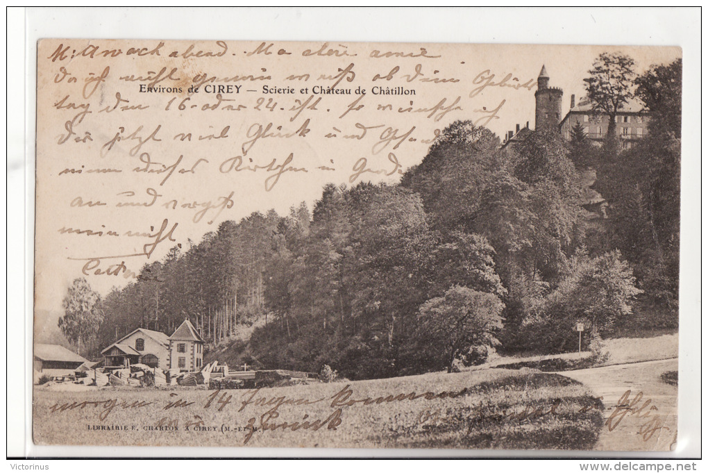 ENVIRON DE CIREY, Scierie Et Chateau De Châtillon, 1904 - Cirey Sur Vezouze