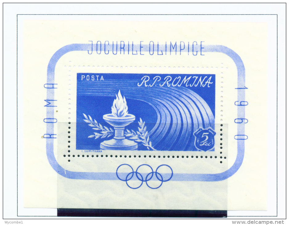 ROMANIA - 1960 Olympic Games Miniature Sheet Unmounted Mint - Neufs