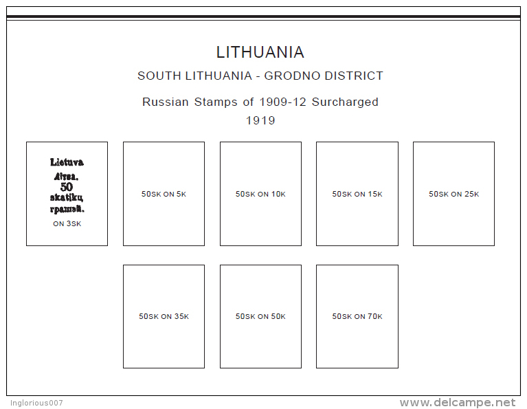 LITHUANIA STAMP ALBUM PAGES 1918-2011 (132 pages)