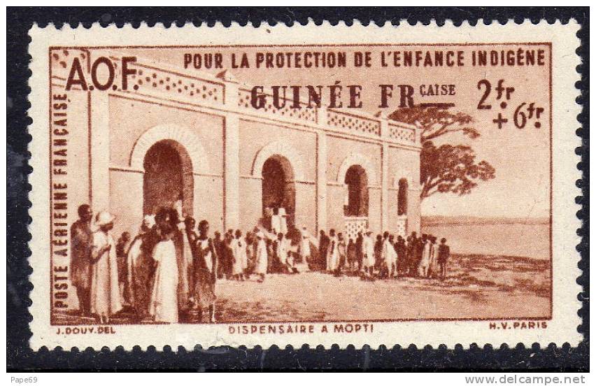 Guinée Française  P.A.  N° 7  XX  Protection De L´enfance Indigène : 2 F + 6 F. Brun Sans Charnière, TB - Nuevos