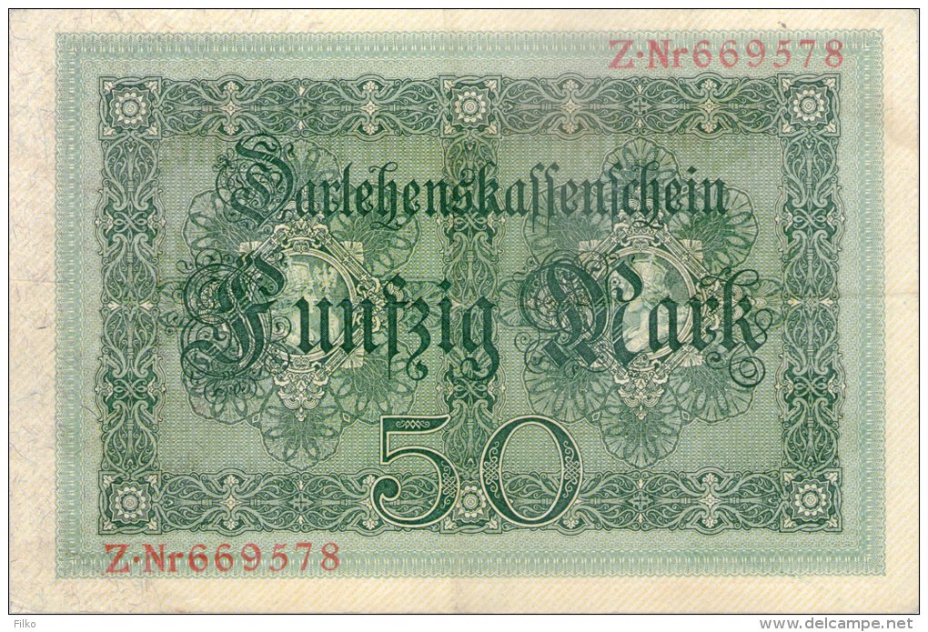 Germany,Darlehenskassensc Hein 50 Mark, 1914, Ro. 50a,P.49a, Xf-,6-stillige,as Scan - 5 Mark