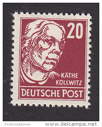 Germany Democratic Republic, Scott #128, Mint Hinged, Kathe Kollwitz, Issued 1953 - Ungebraucht