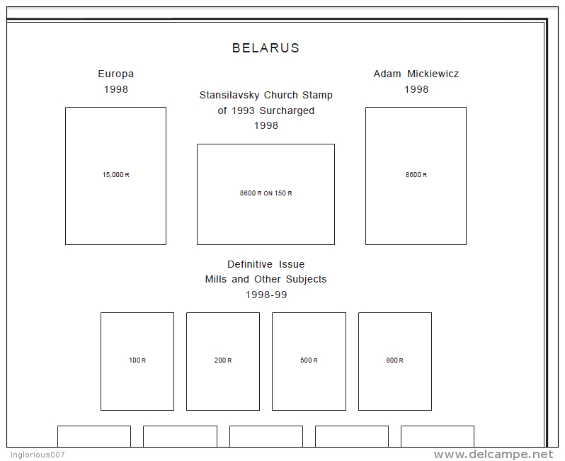 BELARUS STAMP ALBUM PAGES 1920-2011 (130 pages)