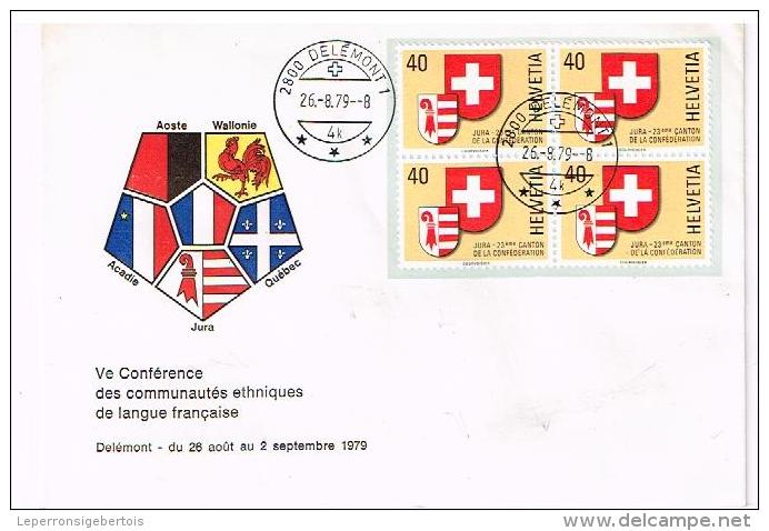 FDC Enveloppe 1er Jour Vème Conférence Des Communautés Ethniques De Langue Française Délémont 1978 - FDC