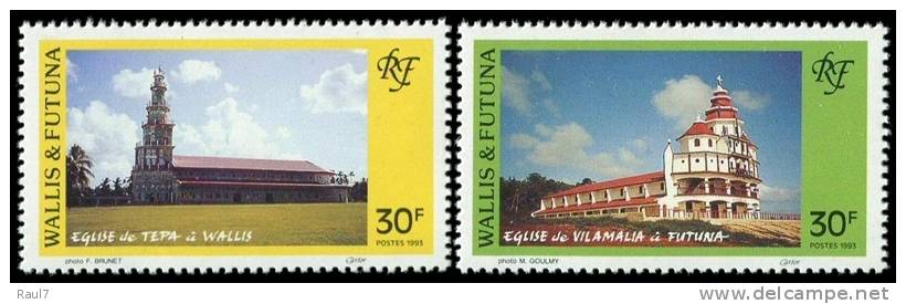 Wallis Et Futuna 1993 - Eglises - 2v Neufs // Mnh - Ongebruikt