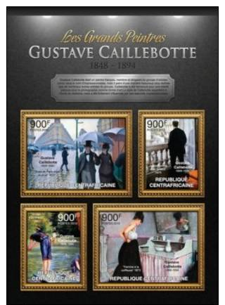 Ca13123a Central African 2013 Painting S/s Gustave Caillebotte - Impressionisme
